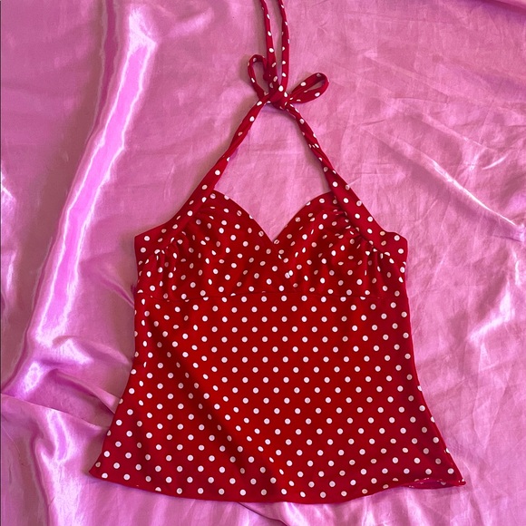 Charlotte Russe Tops - Charlotte Russe Y2K Red Polka Dot Top ❤️